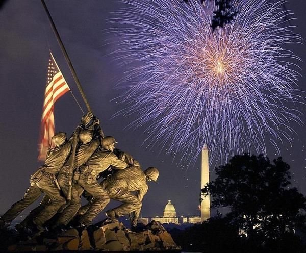 Fireworks over the National Mall in Washington, D.C. on the Fourth of July